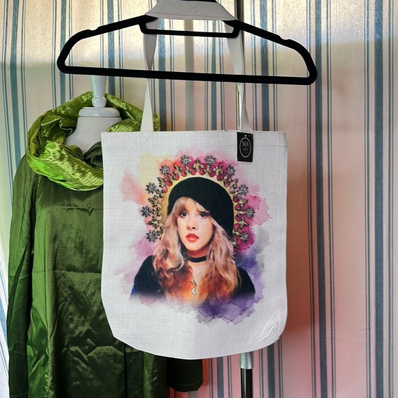 Stevie Nicks Canvas tote bag print dyed on fabric so no peeling - Picture 1 of 7